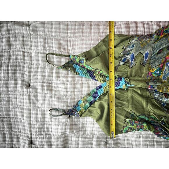 Barok x Anthropologie - Bohemian Maxi Dress in Olive Green, Size S - Picture 9 of 9